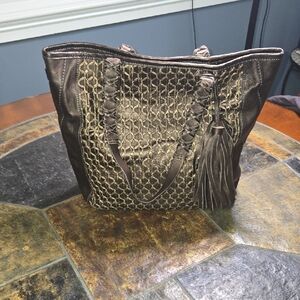 Kooba Elegant Brown and Gold MetallicTote Bag